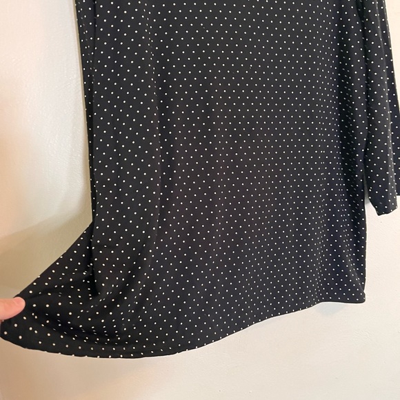 Chico’s women’s black with polka dots XL long sleeve lined shirt top blouse - Picture 2 of 11